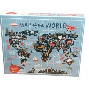 New Pippi  Map of the World Puzzle for Kids 300 Pieces